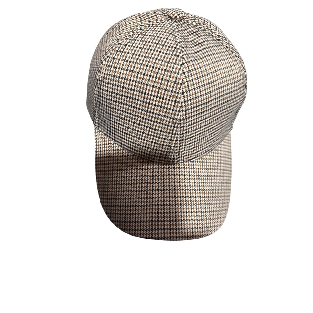 Old East Main Co Houndstooth Baseball Cap Brown Plaid Adjustable Hat NEW